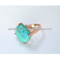 Natural Turquoise Ring Turquoise Gemstone Ring Rose Gold Rings